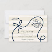 Kustschets bruiloft bedankkaart (Voorkant)