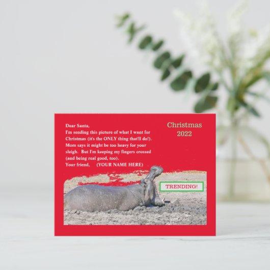 KUSTSCHIJNSEL BRIEFKAART/ALLES WAT IK WIL VOOR CHR FEESTDAGENKAART (Staand voorkant)