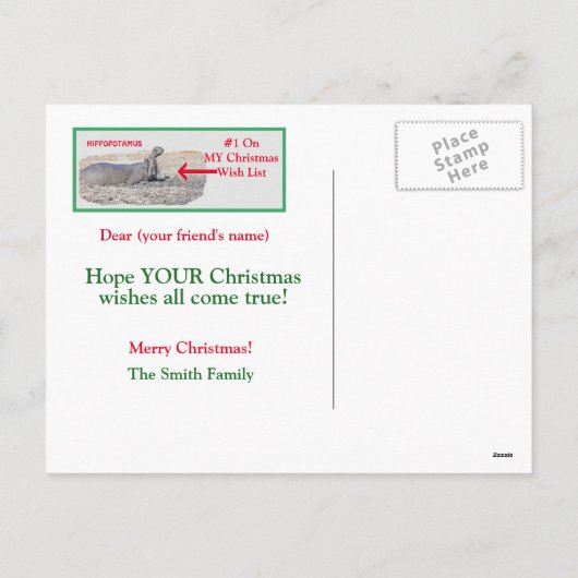 KUSTSCHIJNSEL BRIEFKAART/ALLES WAT IK WIL VOOR CHR FEESTDAGENKAART (Achterkant)