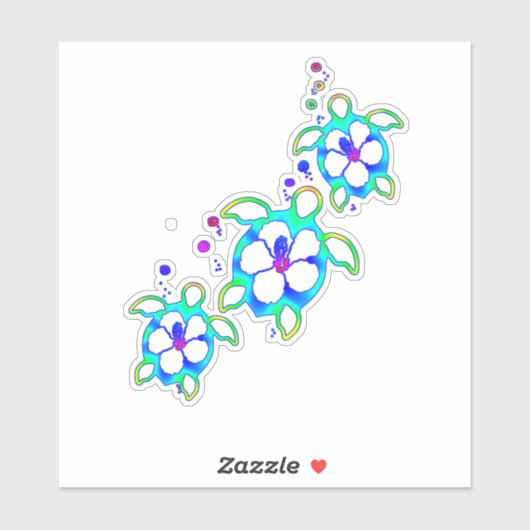 Kustschildpad Honu Hawaiian Sticker (Vel)