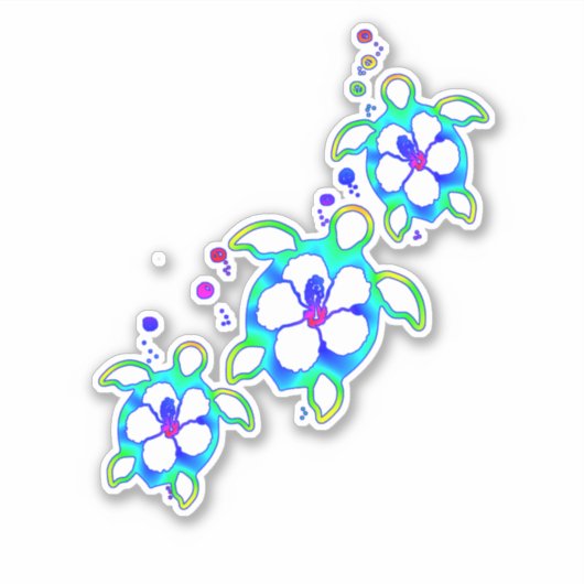Kustschildpad Honu Hawaiian Sticker (Voorkant)