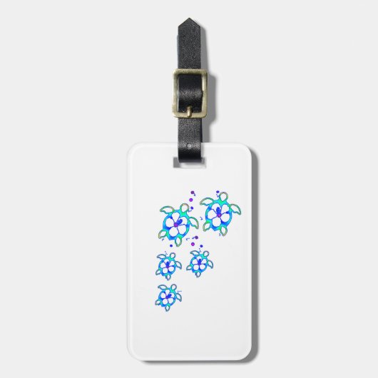 Kustschildpad Honu Hawaiian Turtles Bagagelabel (Voorkant verticaal)