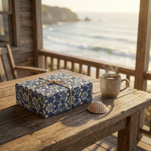 Kustschildpad patroon: decoratieve oceaan kunst cadeaupapier