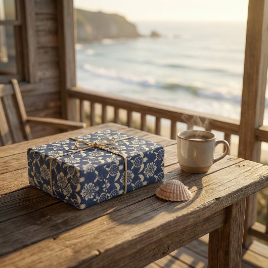 Kustschildpad patroon: decoratieve oceaan kunst cadeaupapier