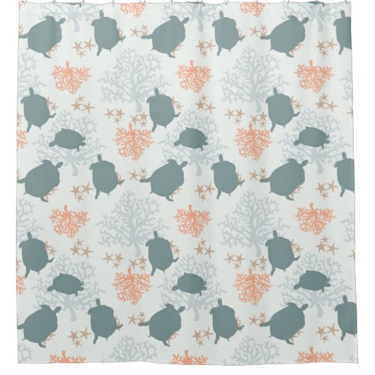 kustschildpad patroon douchegordijn (Voorkant)