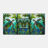 Kustschildpad Tropisch aqua groen blauw Zee Bureaumat (Voorkant)