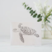 Kustschildpad voor Zee Briefkaart (Staand voorkant)