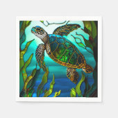 Kustschildpad Zee tropisch Blauwgroen blauw groen Servet (Voorkant)