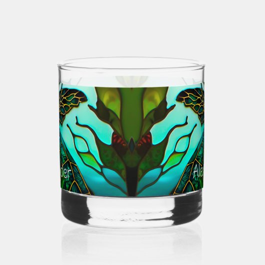 Kustschildpad Zee tropisch Blauwgroen blauw groen Whisky Glas (Rechts)