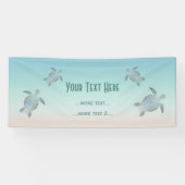 Kustschildpadden met aangrijpende stijl spandoek (Horizontaal)