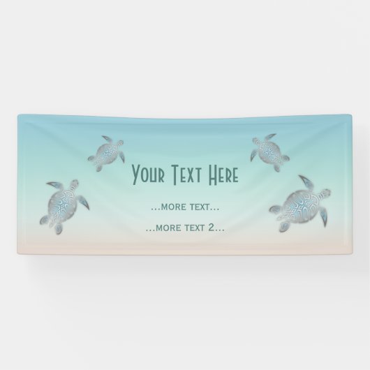 Kustschildpadden met aangrijpende stijl spandoek (Horizontaal)
