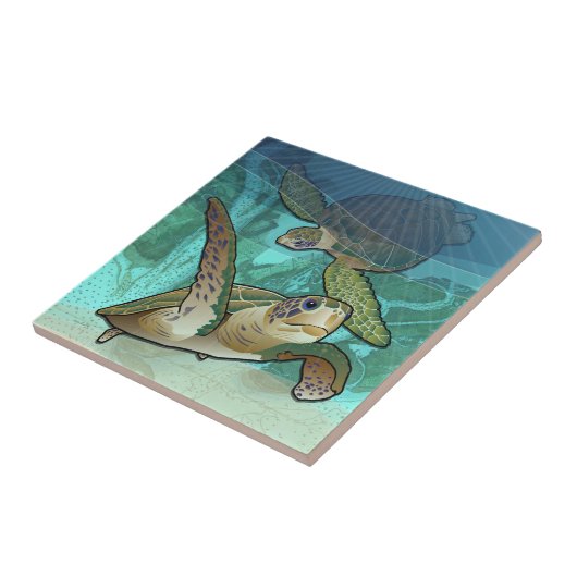 Kustschildpadden voor Zee Tegeltje (Zijkant)