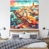Kustschoonheid van Asilah – Marokko Canvas Afdruk (Insitu (Slaapkamer))