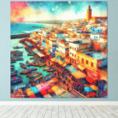 Kustschoonheid van Asilah – Marokko Canvas Afdruk (Insitu (Houten vloer))