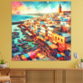 Kustschoonheid van Asilah – Marokko Canvas Afdruk (Insitu (Woonkamer))