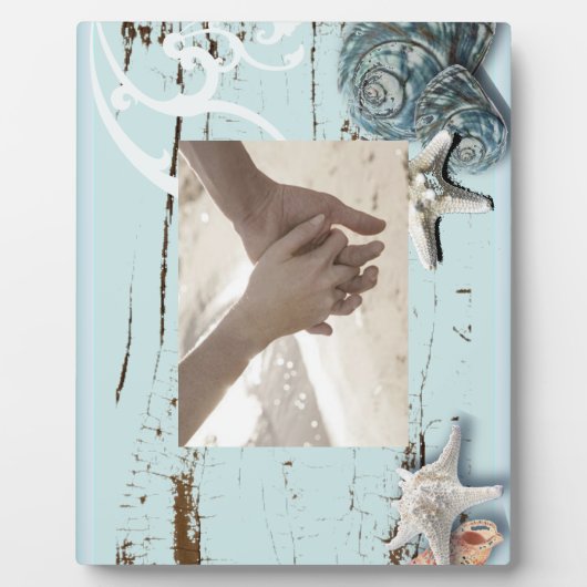 Kustschors, aquavia, blauwe zeesterren fotoplaat (Voorkant)