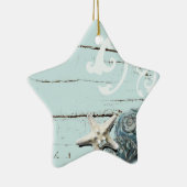 Kustschors, aquavia, blauwe zeesterren keramisch ornament (Rechts)