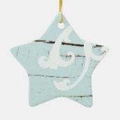 Kustschors, aquavia, blauwe zeesterren keramisch ornament (Achterkant)