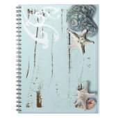 Kustschors, aquavia, blauwe zeesterren notitieboek (Voorkant)