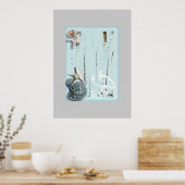 Kustschors, aquavia, blauwe zeesterren poster (Keuken)