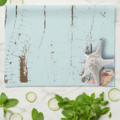 Kustschors, aquavia, blauwe zeesterren theedoek (Gevouwen)