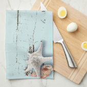 Kustschors, aquavia, blauwe zeesterren theedoek (Quarter Fold)