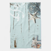 Kustschors, aquavia, blauwe zeesterren theedoek (Verticaal)