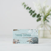 Kustschors, aquavia, blauwe zeesterren visitekaartje (Staand voorkant)