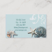 Kustschors, aquavia, blauwe zeesterren visitekaartje (Achterkant)