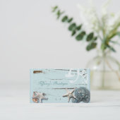 Kustschors, aquavia, blauwe zeesterren visitekaartje (Staand voorkant)