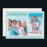 Kustscript-ZEEEN en -vergangen 2 Foto Feestdagenkaart<br><div class="desc">Een ZEE aan de kust & GREETINGS in moderne handgeschreven borstelscripttypografie die met twee gestempelde zeester wordt geaccentueerd. Deze aquatische of strandgroet met twee foto's coördinaten met uw strand, cruise, watersport of tropische vakantie foto's of u stuurt wensen vanuit uw tropische thuislocatie! PHOTO TIP: Voor de snelste/beste resultaten, kies een...</div>