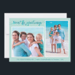 Kustscript-ZEEEN en -vergangen 2 Foto Feestdagenkaart<br><div class="desc">Een ZEE aan de kust & GREETINGS in moderne handgeschreven borstelscripttypografie die met twee gestempelde zeester wordt geaccentueerd. Deze aquatische of strandgroet met twee foto's coördinaten met uw strand, cruise, watersport of tropische vakantie foto's of u stuurt wensen vanuit uw tropische thuislocatie! PHOTO TIP: Voor de snelste/beste resultaten, kies een...</div>