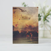 kustseagull rustige herfstherfst bruiloft kaart (Staand voorkant)