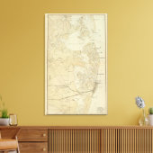 Kustsectie Tuckerton aan de Kaart van de Beach van Canvas Afdruk (Insitu (Woonkamer))