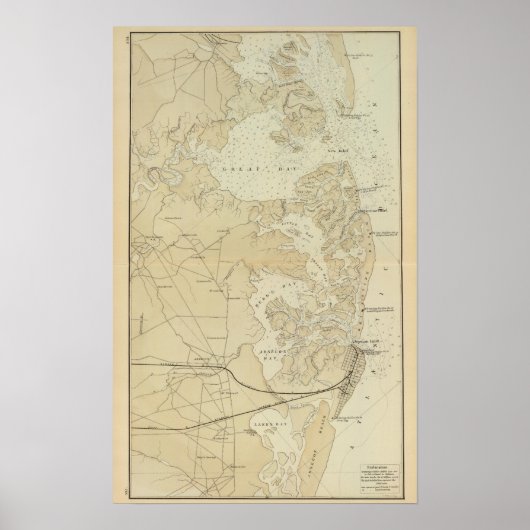Kustsectie Tuckerton aan de Kaart van de Beach van Poster (Voorkant)