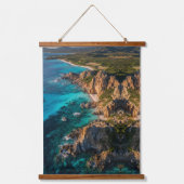 Kustsereniteit vanuit de lucht hangend wandkleed (Voorkant)