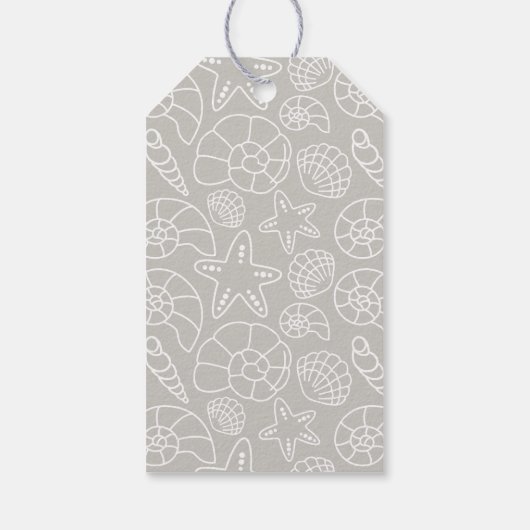 Kustshell Kerstkrans Monogram Cadeaulabel (Achterkant)