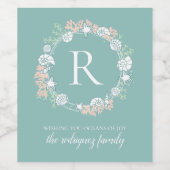 Kustshell Kerstkrans Monogram Wijn Etiket (Enkel label)