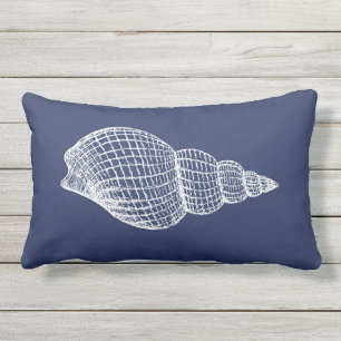 Kustshell Marine Blauw Wit Openlucht Lumbale Pillo Buitenkussen