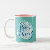 KustShore Thore Script White Seashell Tweekleurige Koffiemok (Links)