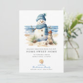 Kustsneeuwman Kerstmis Bewegende aankondiging (Staand voorkant)