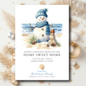 Kustsneeuwman Kerstmis Bewegende aankondiging