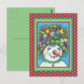 KUSTSNOWGIRL IN HET PET VAN DE PARTIJ CHRISTMAS, C BRIEFKAART (Voorkant / Achterkant)