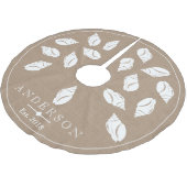 Kustspiraal Seashell & Faux Burlap | Aangepast Kerstboom Rok (Gekanteld)