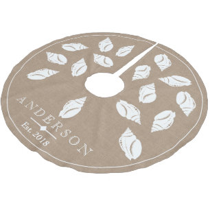 Kustspiraal Seashell & Faux Burlap   Aangepast Kerstboom Rok
