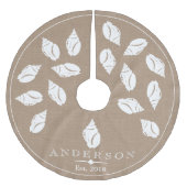 Kustspiraal Seashell & Faux Burlap | Aangepast Kerstboom Rok (Voorkant)