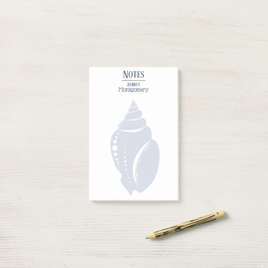 Kustspiraal Seashell | Gepersonaliseerd Post-it® Notes (Op bureau)