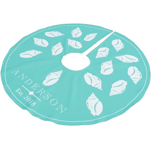 Kustspiraal Seashell & Zee Glass Green | Aangepast Kerstboom Rok (Gekanteld)