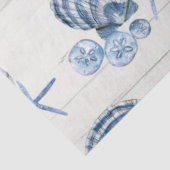 Kuststaartsterren Zeeshells Blauw Wood T Tissuepapier (Detail)