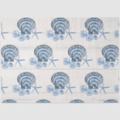 Kuststaartsterren Zeeshells Blauw Wood T Tissuepapier (Voorkant)